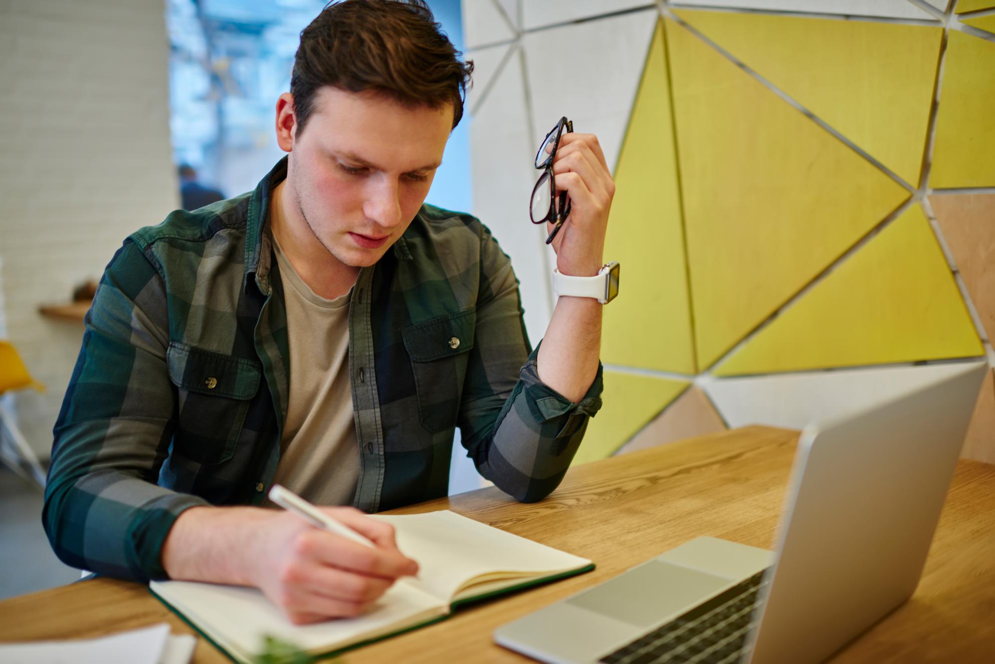 Man taking online learning course